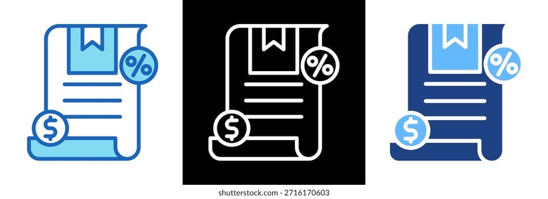Tarifas en bienes Icon triplestyle Ilustración vectorial