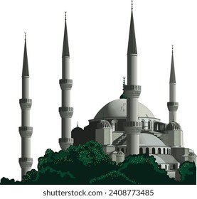 tarihi yapılar çizim vektörel indir.