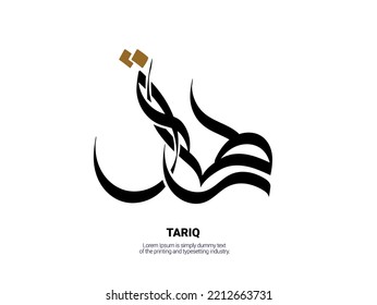 TARIQ (Name) written in arabic calligraphy 