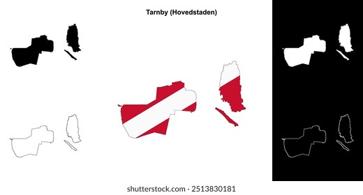 Conjunto de mapas de Tarnby município outline