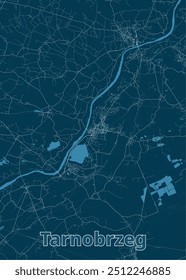 Tarnobrzeg, Poland artistic blueprint poster map