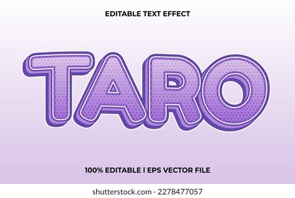 Taro 3d text effect and editable text, puple template 3d style use for game tittle
