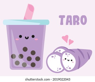 Taro Bubble Tea Graphic for cafes and restaurants to use on their products such as websites, posters, menus, business cards, and other printed products.