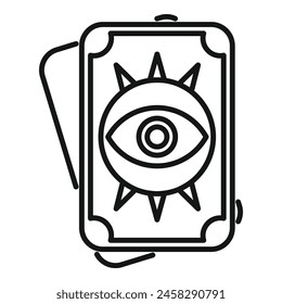 Taro cards icon outline vector. Spiritual game future. Esoteric arcana