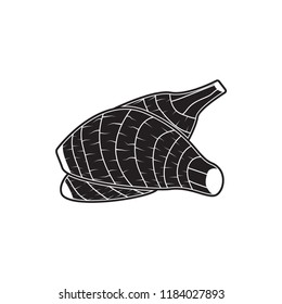 taro doodle icon flat black