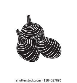 taro doodle icon flat black
