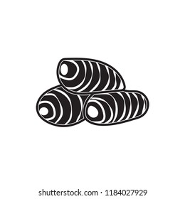 taro doodle icon flat black