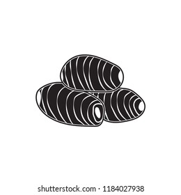 taro doodle icon flat black