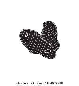 taro doodle icon flat black