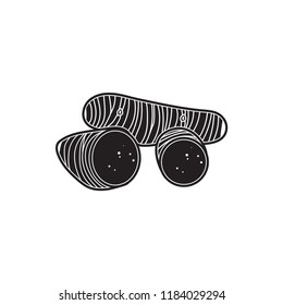 taro doodle icon flat black