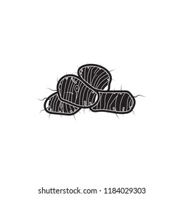 taro doodle icon flat black