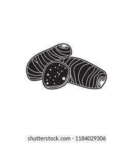 taro doodle icon flat black