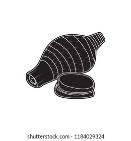 taro doodle icon flat black