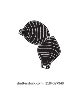 taro doodle icon flat black
