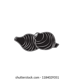 taro doodle icon flat black