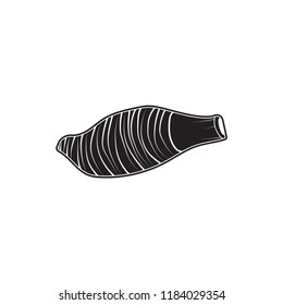 taro doodle icon flat black