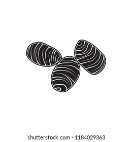 taro doodle icon flat black