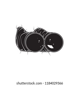 taro doodle icon flat black