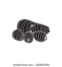 taro doodle icon flat black
