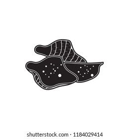 taro doodle icon flat black
