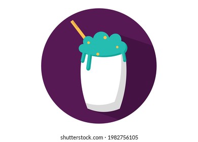 Taro Flavor Milkshake Design with Candy