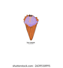 Taro flavored ice cream vector illustration image.