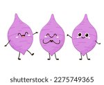 Taro isolated on white background. Vector illustration. Taro character design.