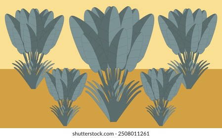 Imagen de hojas de taro. Ilustración vectorial.