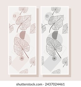 Ilustración de contorno de hoja de taro, vector de diseño plano