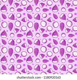 Taro Seamless Vector Pattern Pastel. Vector illustration.
