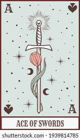 Ace of Swords Tarot Card Art Print