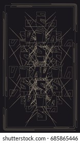 Tarot card - back design.  Abstract pattern 