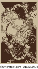 Tarot card back design. Lilith. Reverse side