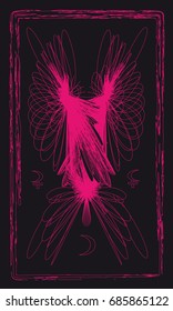 Tarot card - back design.  Lilith, Selena, Moon