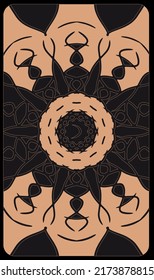 Tarot card back design. Moon. Reverse side