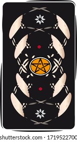 Tarot card back design. Occult star