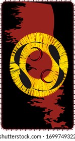 Tarot card back design. Two Moon 