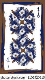 Tarot card back -symbolic composition. Runic symbols