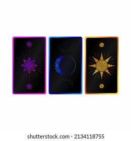 Tarot Card Backside Set - Star, Moon, Sun