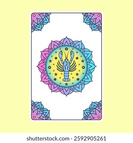 Tarot card with Cancer zodiac sign