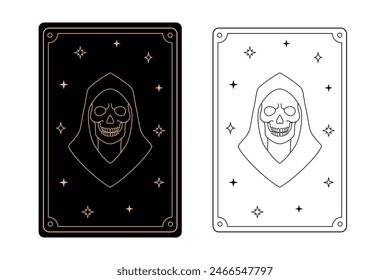 Tarot card death. The major arcana of a deck of cards.