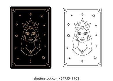 Emperatriz de la carta del Tarot. El arcano mayor de una baraja de cartas. Contar la fortuna y las predicciones sobre las cartas.