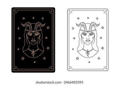 Tarot card  high priestess. The major arcana of a deck of  tarot cards.