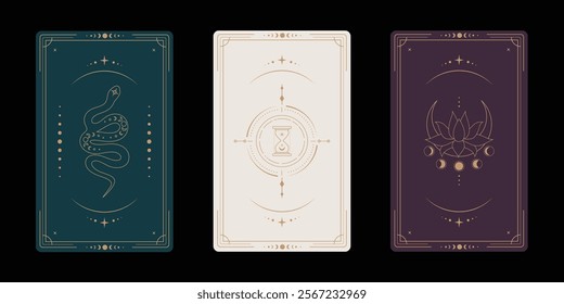 Tarot card illustration flat design background