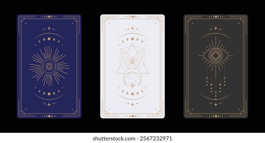 Tarot card illustration flat design background