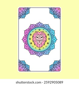 Tarot card with Leo zodiac sign