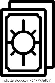 tarot card line icon illustration vector