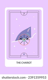 Tarot card major The Chariot. Hand drawn vector illustration.