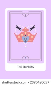 Tarot card major The Empress. Hand drawn vector illustration.