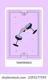 Tarot card major Temperance. Hand drawn vector illustration.